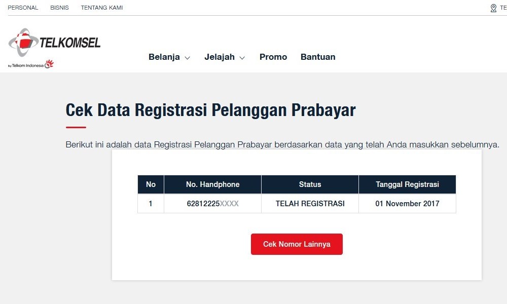 Cara Cek Data Registrasi Kartu Prabayar Telkomsel