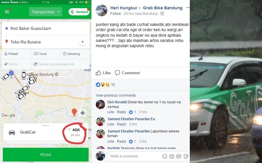 Taksi Online GrabCar di Bandung