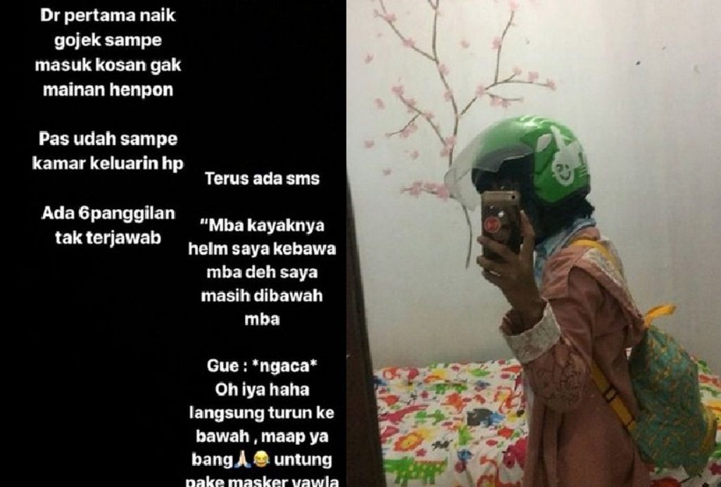 Lupa Balikin Helm Ke Abang Go Jek Cewek Penumpang Ini Masih Sempet Sempetnya Selfie Dulu Sebelum Dibalikin
