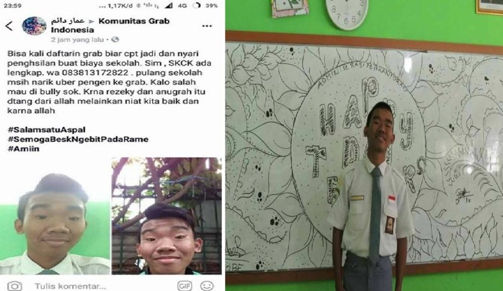Viral Kisah Anak SMK yang Ingin Jadi Driver Ojek Online Untuk Biaya Sekolah Ini Bikin Haru Netizen