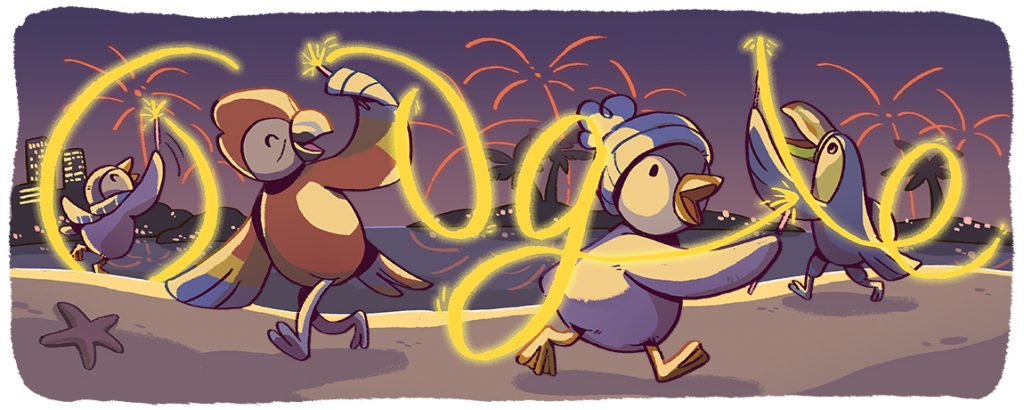 Google Turut Ucapkan Selamat Tahun Baru 2018 Lewat Doodle Hari Ini