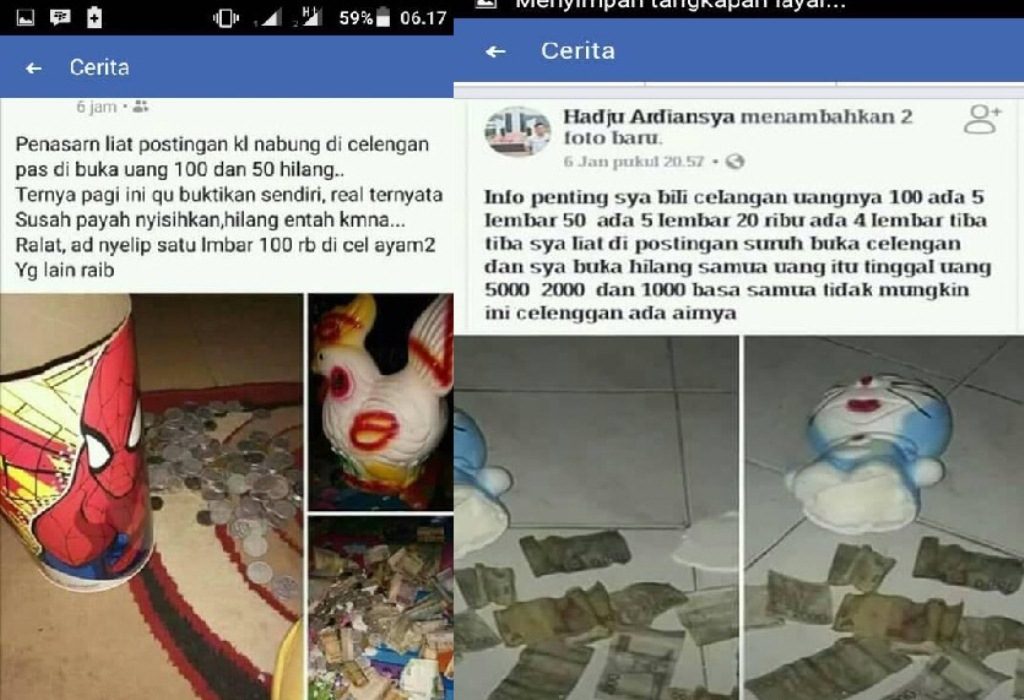 Heboh Netizen di FB Ramai Curhat Uang di Celengan Raib Apa yang terjadi
