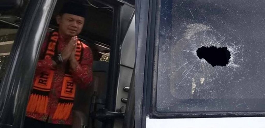 Diduga Jakmania Lantaran Pakai Syal Oranye Bus Rombongan Umroh Bima Arya Dilempari Batu