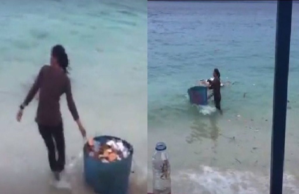 Dua Wanita ini Nekat Buang Sampah ke Laut Minta Ditenggelamkan Nih