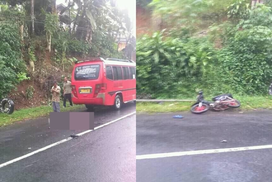 Kecelakaan di Buniseuri Ciamis Pemotor Tewas Terlindas