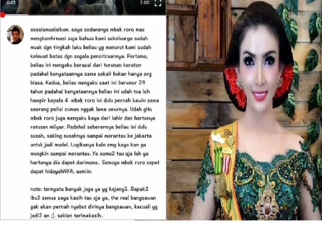 Ngaku Kerabatnya Pria Ini Sebut Roro Fitria Bohong Soal Keturunan Keraton Hingga Jumlah Harta