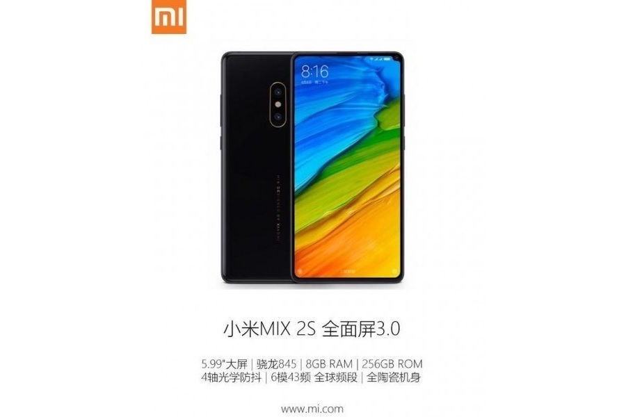 Render Resmi Xiaomi Mi MIX 2S Terbaru