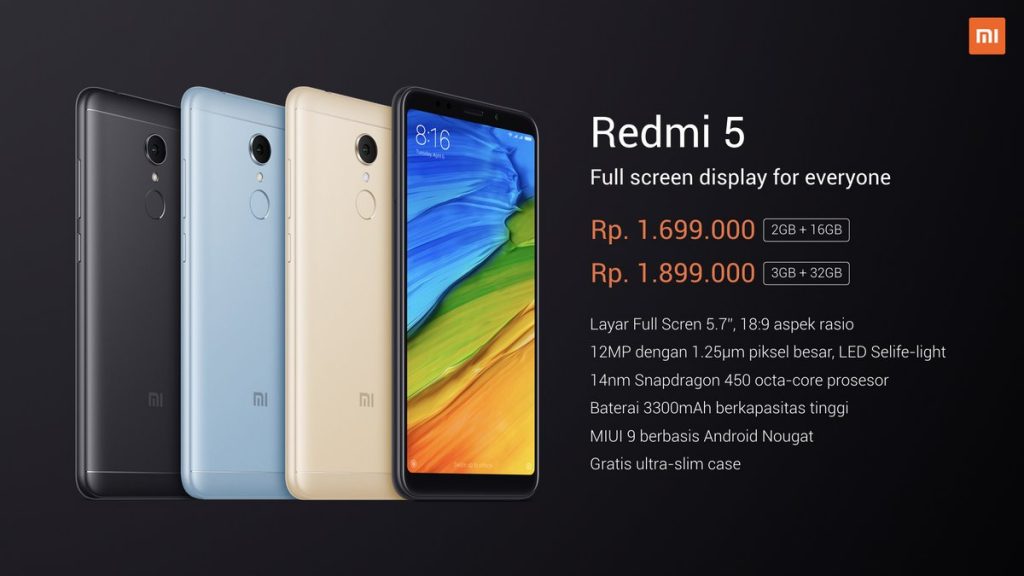 Xiaomi Redmi 5 dan Redmi 5 Plus Resmi Meluncur di Indonesia