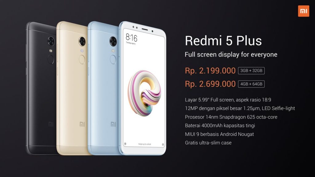 Xiaomi Redmi 5 dan Redmi 5 Plus Resmi Meluncur di Indonesia