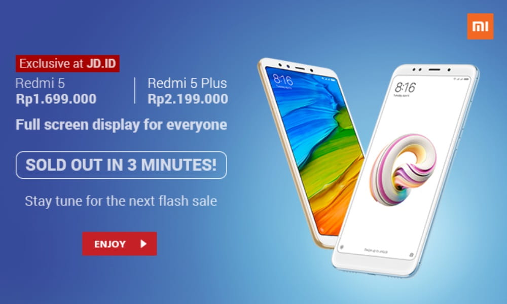 Xiaomi Redmi 5 dan Redmi 5 Plus Sold Out