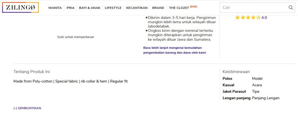 Deskripsi Produk Zilingo Indonesia