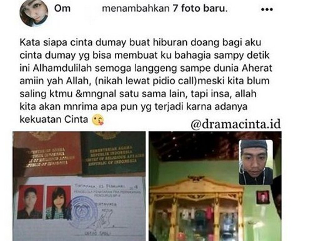 Sepasang Kekasih Menikah Online Lewat Video Call Netizen Bertanya Tanya Terus Anaknya di Download