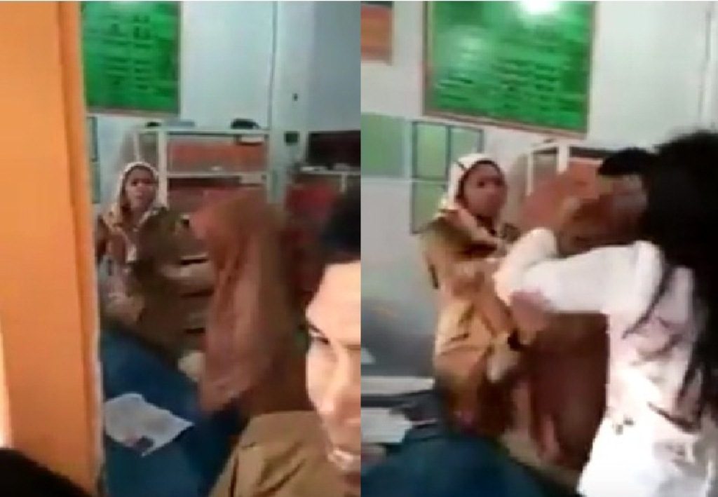 Terjagi Lagi Istri Polisi Labrak Pegawai Puskesmas yang Diduga Rebut Suaminya Videonya Viral