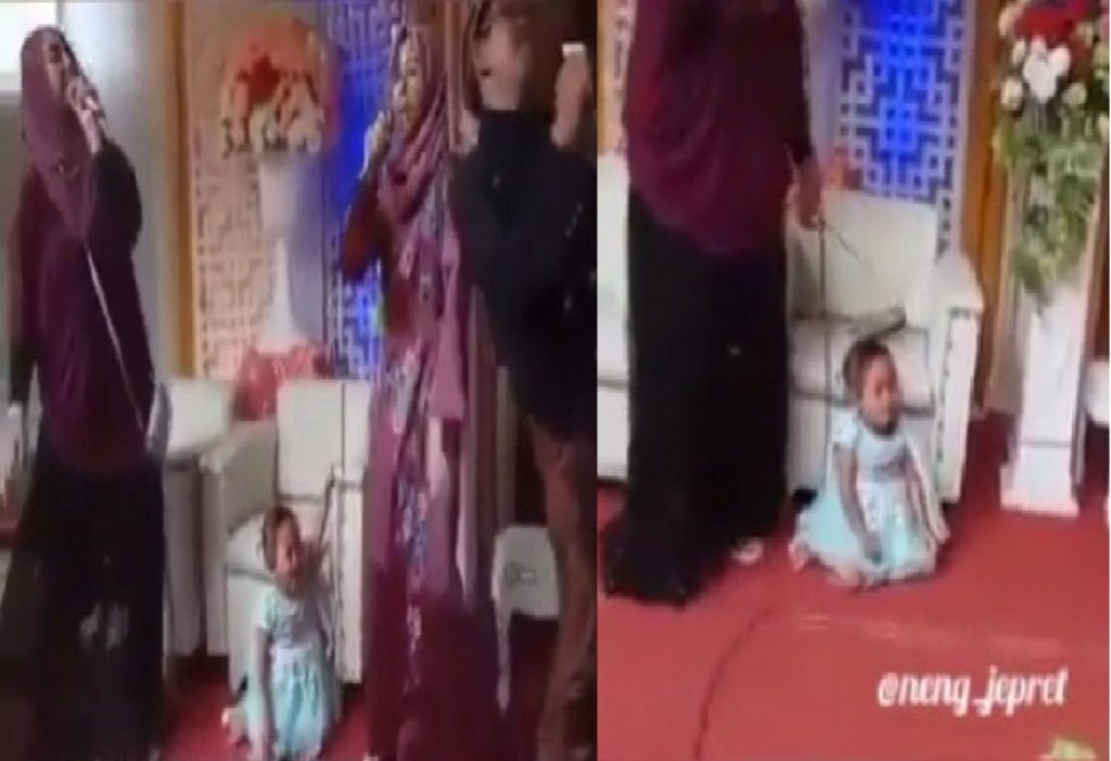 Beredar Video Dua Ibu Ibu Heboh Nyanyi Sambil Joged di Acara Nikahan Netizen Salfok ke Anak Kecil yang Nangis Histeris Emaknya Mana