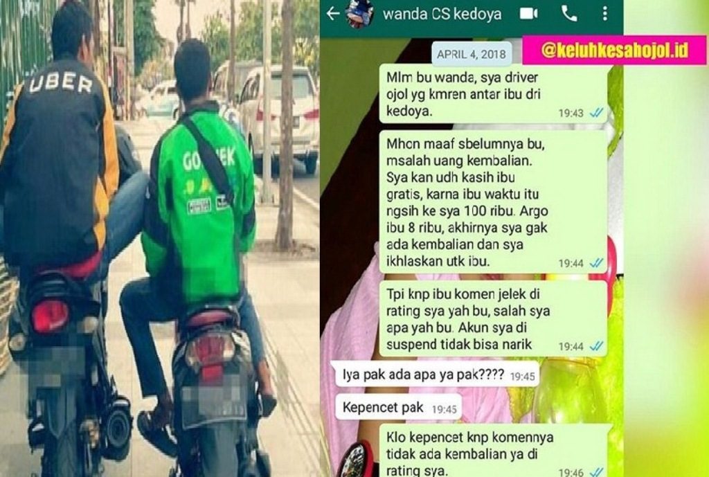 Diikasih Gratis Oleh Driver Ojol Wanita ini Malah Beri Rating Sampai Putus Mitra Netizen Geram