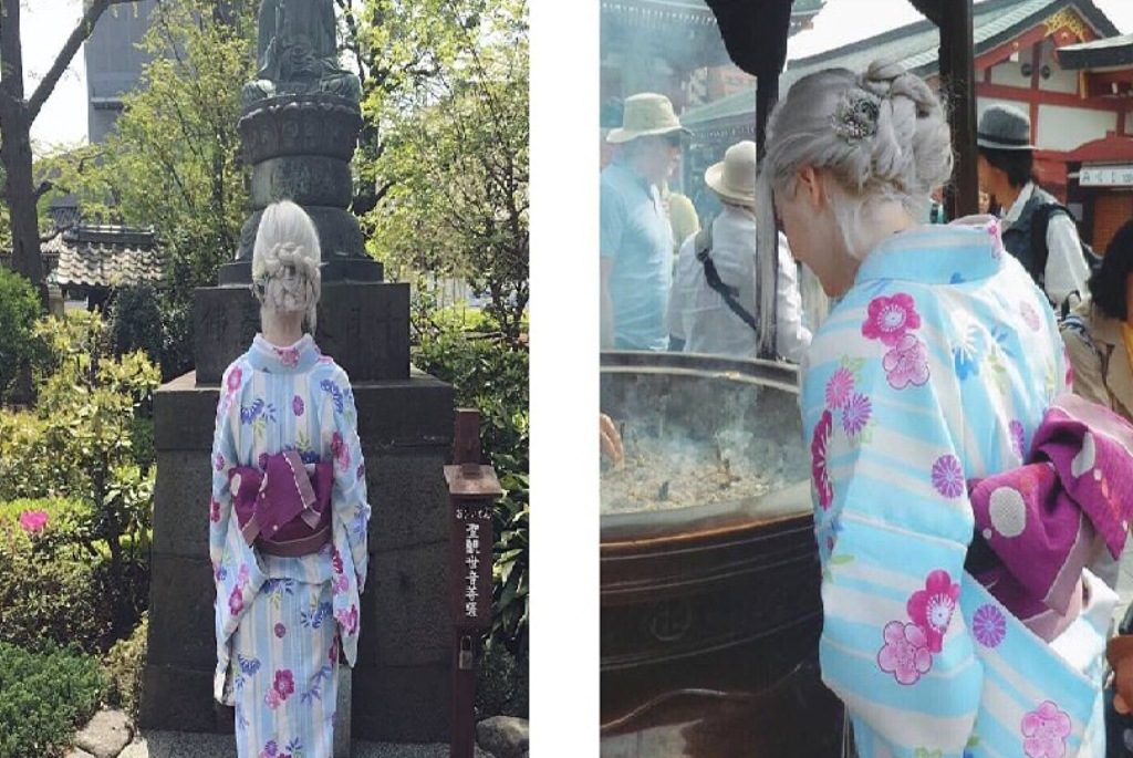 Gadis Rambut Silver dengan Kimono Membelakangi Kamera ini Bikin Heboh Netizen Tak Bisa Berkata Kata Saat ia Balik Badan