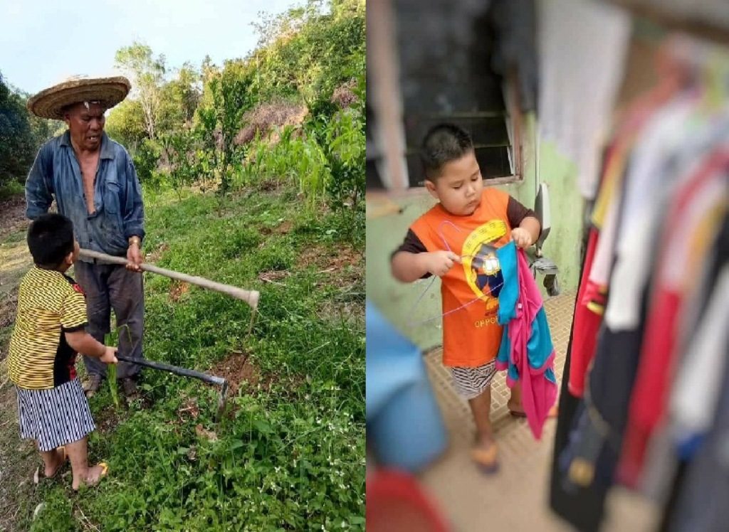 Pilih Bantu Kakek dan Neneknya Bekerja Daripada Sibuk Main Bocah 5 Tahun Ini Banjir Pujian Sosoknya Viral