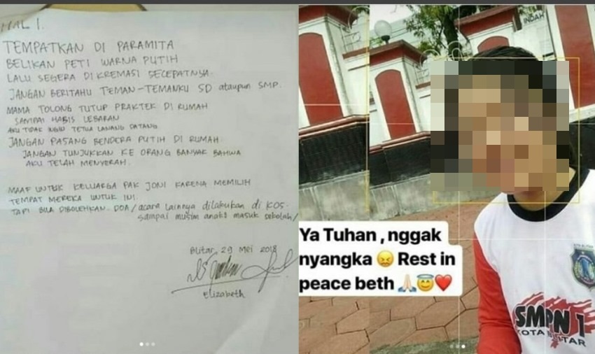 Siswi Di Blitar Nekat Gantung Diri Karena Merasa Tidak Bisa Masuk Sma Favorit Surat Wasiatnya Viral