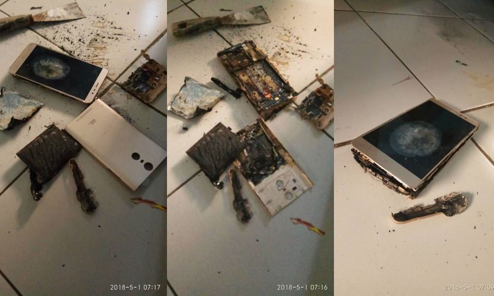 Dicas dan Ditinggal Tidur, HP Xiaomi Redmi Note 3 Meledak dan Terbakar