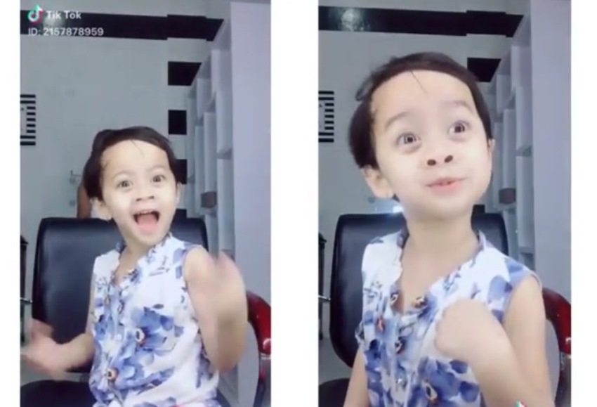 Bikin Video Tik Tok Soal THR dan Lebaran Aksi Bocah ini Menggemaskan Idungnya Selow Dek