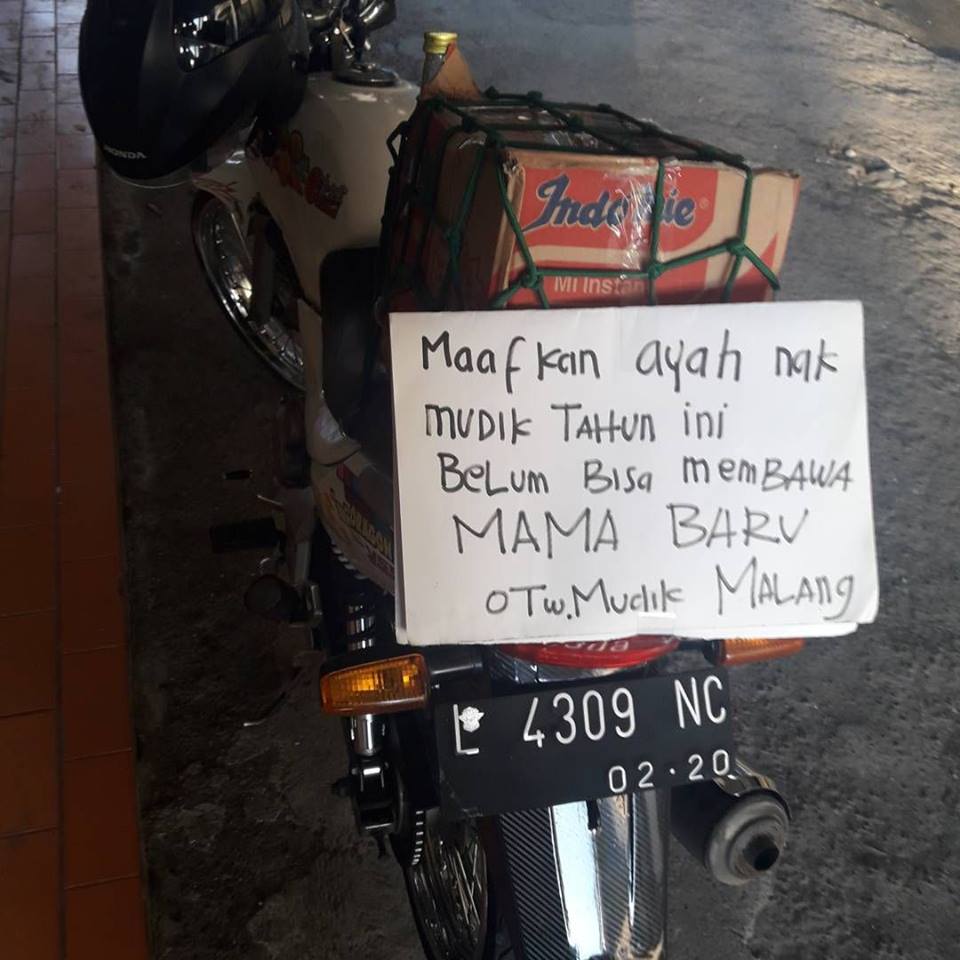 22 Tulisan Mudik Di Motor Yang Kreatif Dan Lucu