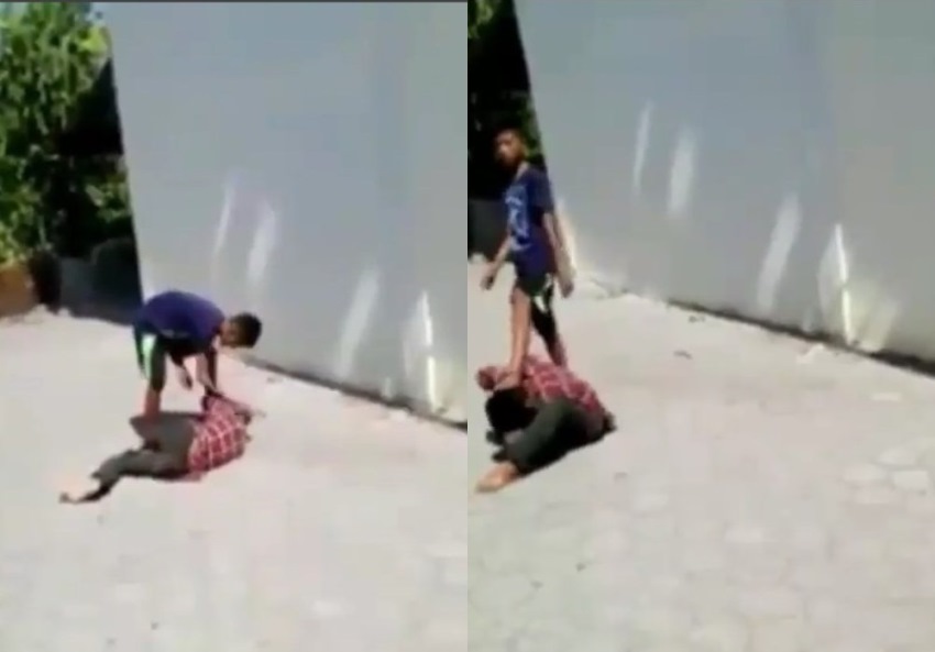 Beredar Video Dua Bocah Laki Laki Pukuli dan Tendang Temannya Netizen Geram Dicyduk Mah Mewek