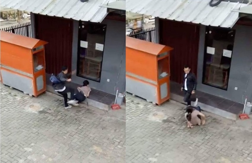 Beredar Video Pria Pukul dan Tendang Kekasihnya di Cimahi Netizen Geram Cowok Mental Tempe
