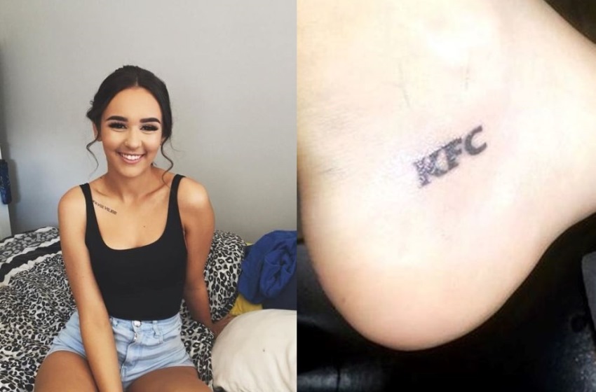 Buat Tato Logo KFC di Pergelangan Kaki Gadis ini Dapat Rejeki Nomplok Uang Puluhan Juta