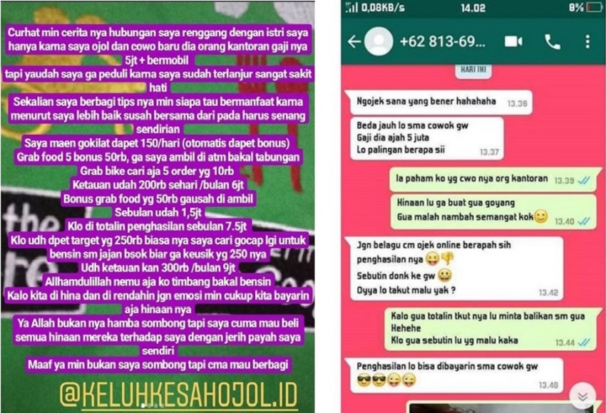 Direndahkan Istri Gara Gara Bekerja Sebagai Driver Ojol Bergaji Kecil Curhatan Pria ini Viral