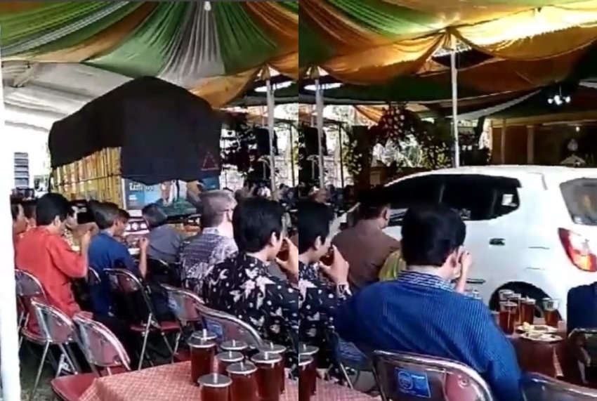Pesta Pernikahan ini Gunakan Ruas Jalan untuk Pasang Tenda Netizen Salut Kendaraan Masih Bisa Lewat
