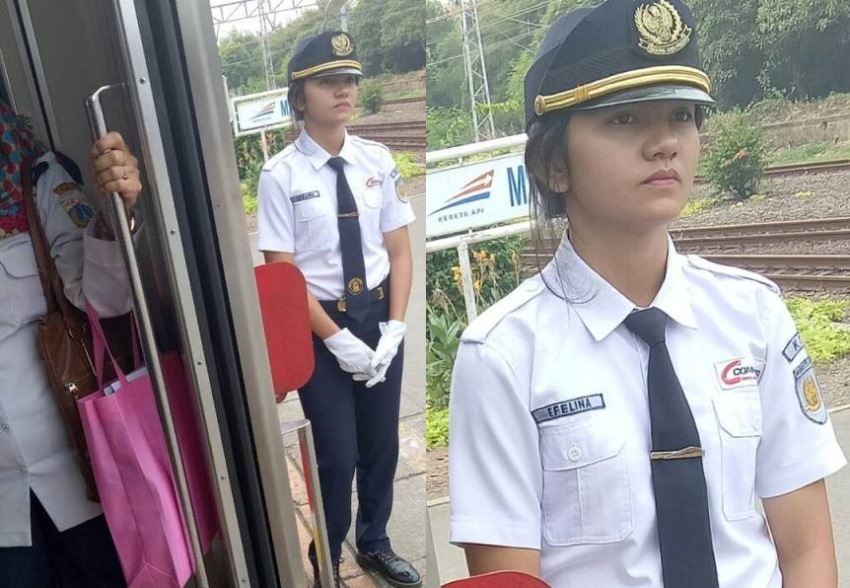 Suka Lempar Senyuman ke Penumpang, Paras Cantik Petugas KRL ini Bikin Hati Cenat-Cenut Suka Lempar Senyuman ke Penumpang Paras Cantik petugas KRL ini Bikin Hati Cenat Cenut