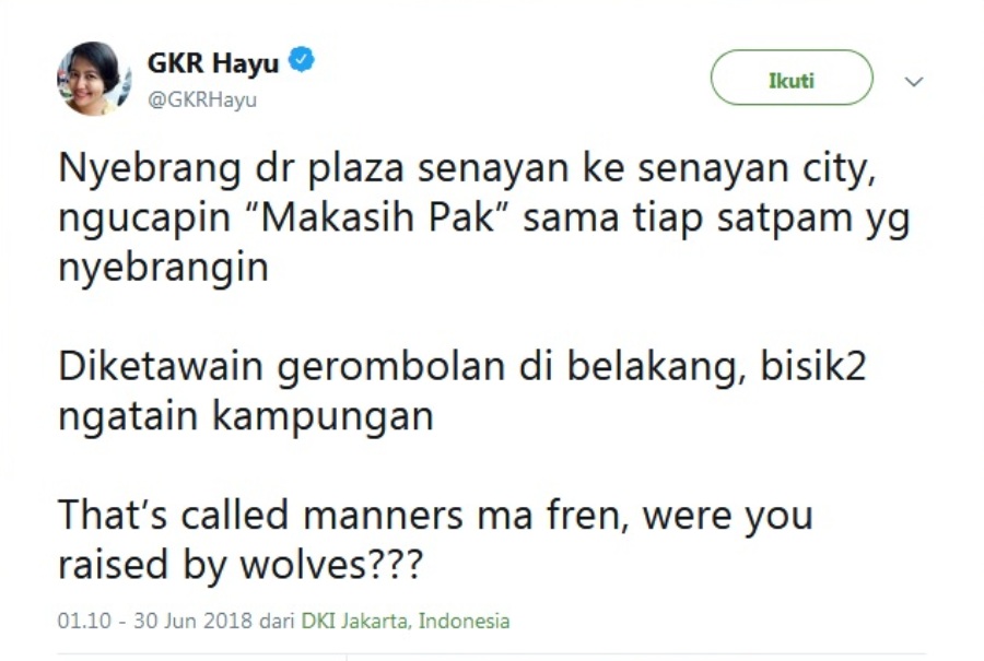 Viral Curhatan Anak Sultan Jogja GKR Hayu Disebut Kampungan oleh Sekelompok Orang Usai Ucapkan Terima Kasih kepada Satpam Viral Ucapkan Terima Kasih Kepada Satpam yang Membantunya Putri Keraton Jogja GKR Hayu Disebut Kampungan