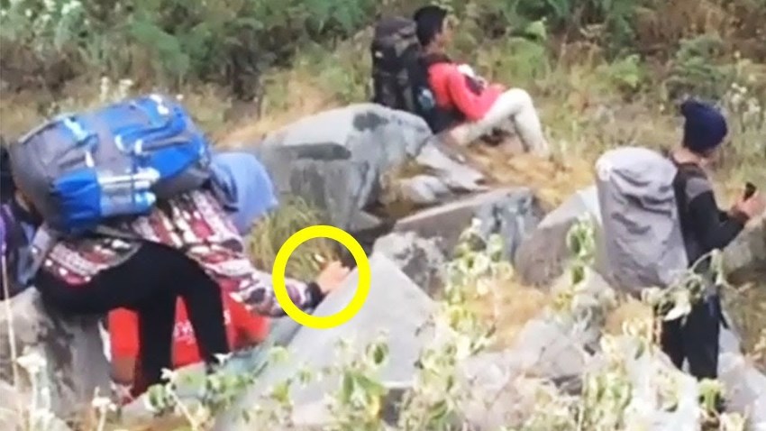 Viral Video Pendaki Wanita Coret Coret Batu Pakai Spidol di Gunung Rinjani AKsinya Tuai Kecaman