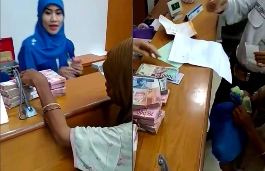Viral Video Pengemis Ambil Uang Tabungan di Bank Rp 100 Juta Katanya untuk Berobat