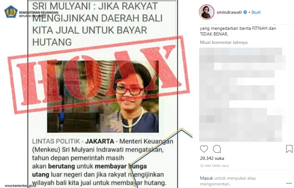 Dituding Jual Bali untuk Bayar Utang Sri Mulyani Berang