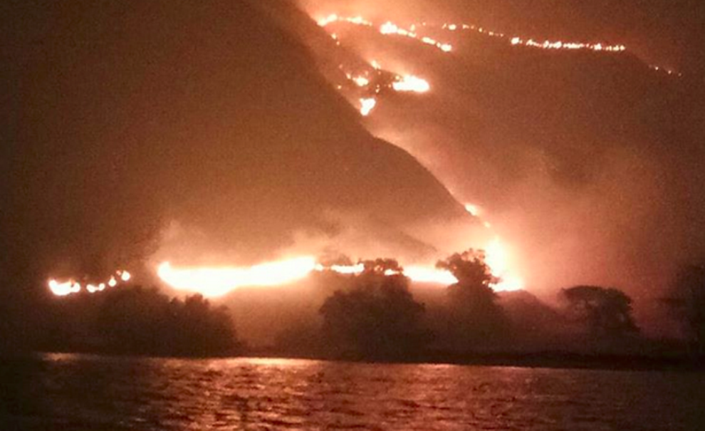 Jadi Tempat Wisata Favorit Turis di Taman Nasional Komodo Gili Lawa Terbakar