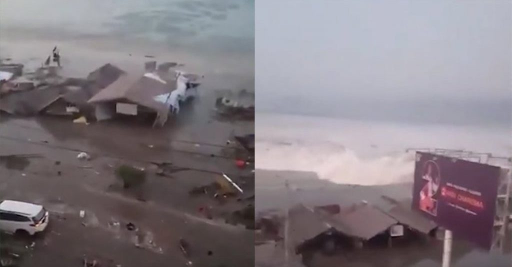 Hantam Rumah dan Kendaraan Detik Detik Mengerikan Tsunami Palu Terekam Kamera Warga