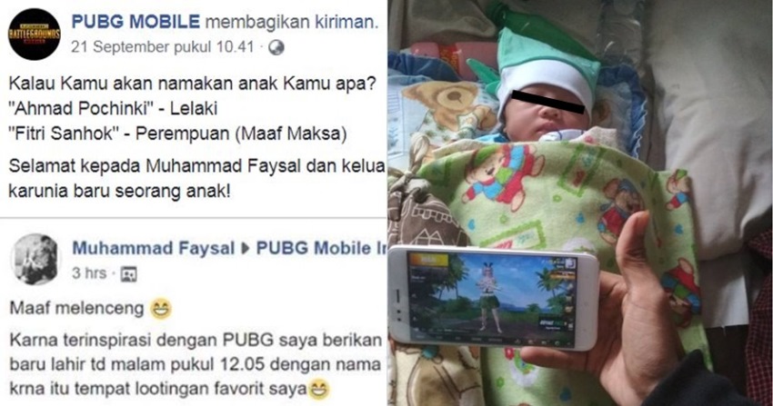 Terinspirasi dari Game PUBG Pria ini Beri Nama Unik untuk Anak Pertamanya