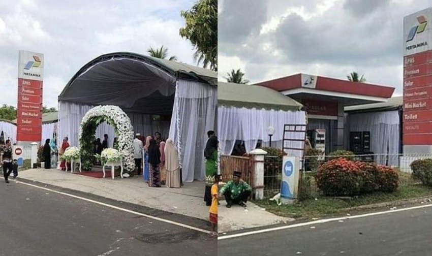 Foto Resepsi Pernikahan di SPBU Viral Pihak Pertamina Beri Sanksi untuk Pengelola