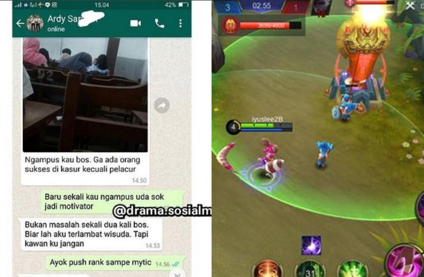 Nasehati Temannya yang Bolos Kuliah Chat Mahasiswa ini Endingnya Bikin Kesel Sok Rajin Lu