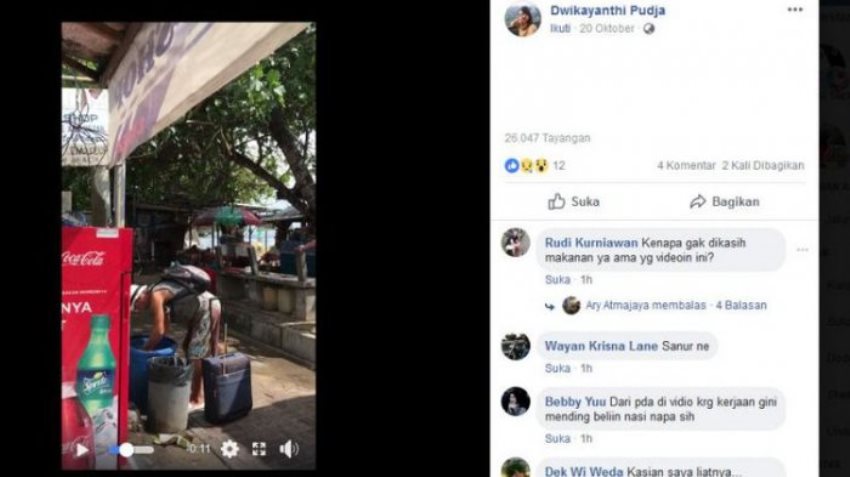 Viral Video Turis Asing di Bali Mengais Makanan dari Tong Sampah