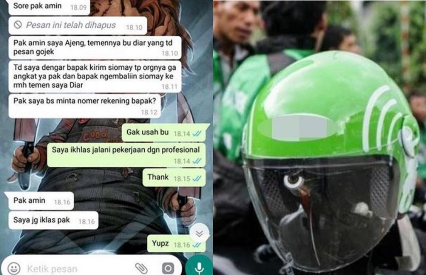 Antar Pesanan Makanan Tapi Customer Tak Ada di Rumah Driver Ojol ini Dapat Rejeki Nomplok