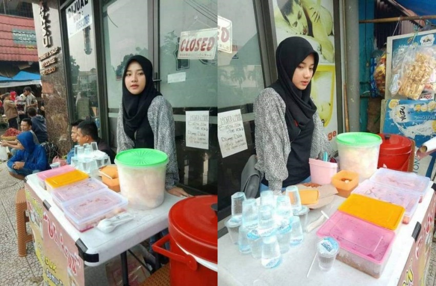 Berparas Cantik Penjual Nasi Uduk di Bogor ini Bikin Pembeli Rela Antre