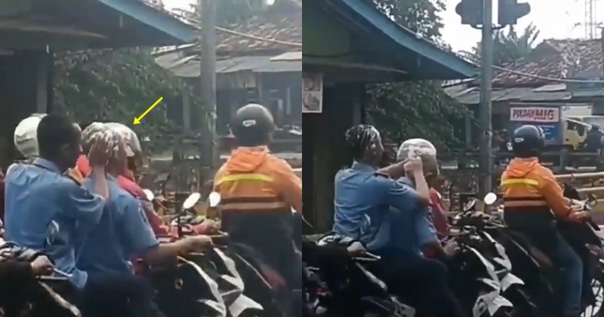 Hujan-Hujanan Naik Motor, Yang Dilakukan Dua Pemuda ini Absurd Abis Hujan Hujanan Naik Motor Yang Dilakukan Dua Pemuda ini Absurd Abis