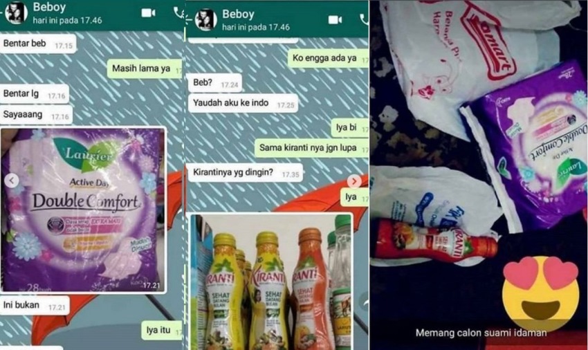 Minta Dibelikan Pembalut Reaksi si Cowok Nggak Disangka Saabar Banget