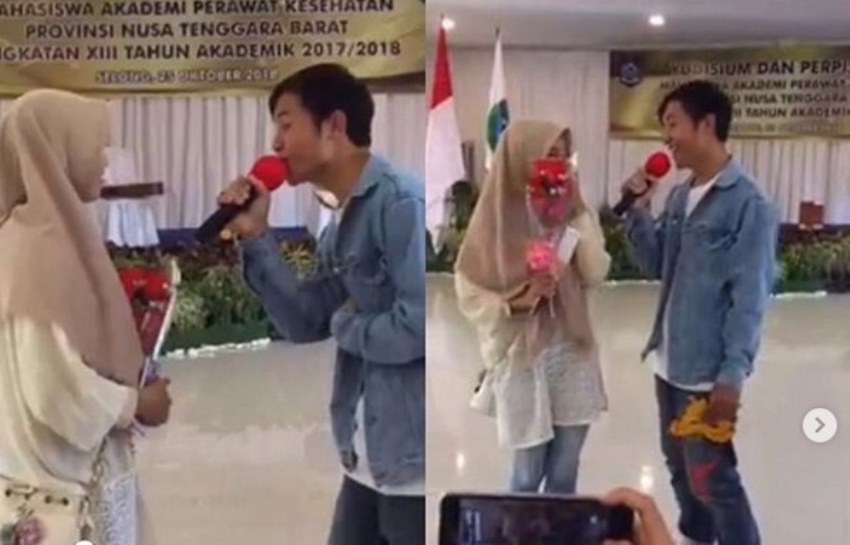 Belum Pernah Pacaran, Pria ini Lamar Pujaan Hatinya di Acara Yudisium, Yang Nonton Baper Belum Pernah Pacaran Pria ini Lamar Pujaan Hatinya di Acara Yudisium Yang Nonton Baper