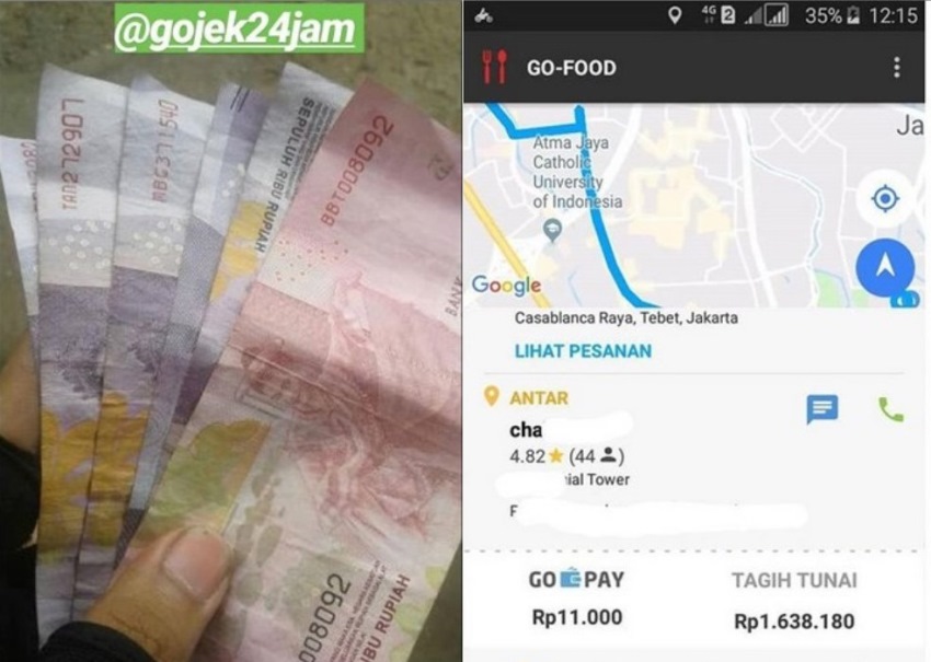 Berkah Pengantin Baru Lagi Makan Bareng Istri ada Orderan Gofood Driver Ojol ini dapat Tip Besar