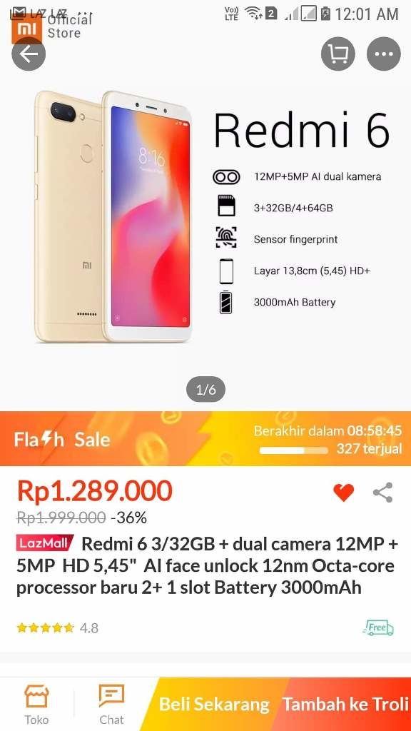 Harga Xiaomi Redmi 6 Lazada Indonesia