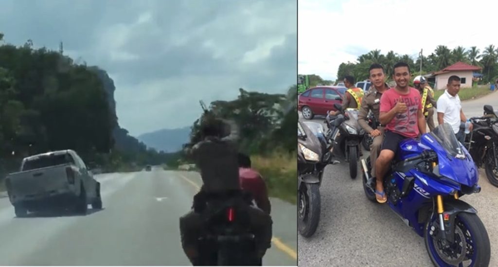 Video Viral Biker Yamaha R1 Bersandal Jepit Bonceng Polisi Kejar Pelaku Tabrak Lari