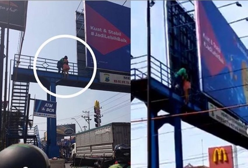 Viral Video Detik Detik Driver Ojol Selamatkan Wanita yang Hendak dari JPO